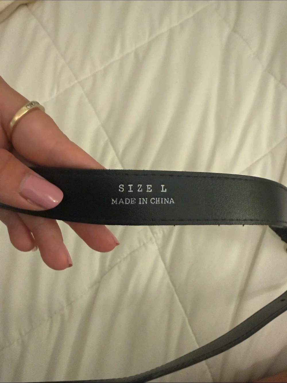 Black Leather Belt with Gold Buckle
